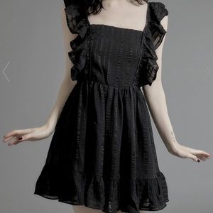 Dolls Kill Chiffon Black Babydoll Dress - Widow